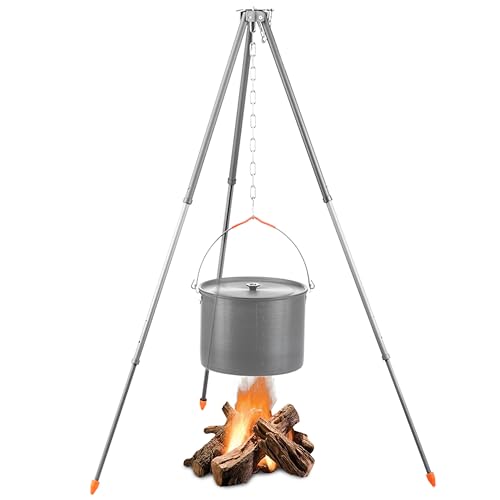 Best Camping Cooking Tripod with Adjustable Hang Chain Storage Bag