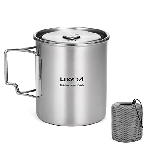 Best Camping Water Cup With Foldable Handles And Lid Steel Mug