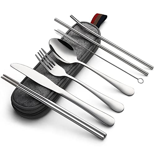 Best DEVICO Portable Utensils-Travel Camping Cutlery Set