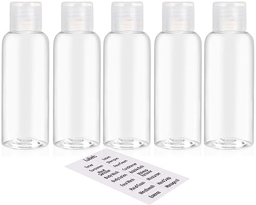 Best DNSEN 5 Pack 3.4oz Empty Plastic Travel Bottles for Toiletries