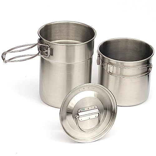 Best KOVKCOVB Pots Camping Stainless Steel Pot and Mugs