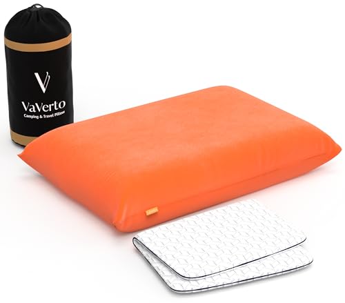 Best Vaverto Rusty Orange Travel and Camping Pillow